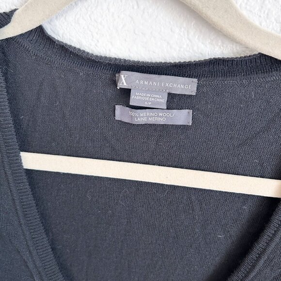 AX Armani Exchange Minimalist 90s V-Neck Cardigan | Merino Wool | Closet Staple - Picture 4 of 8